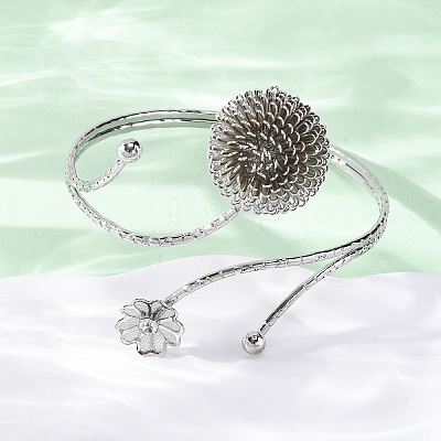 PincushionAlloy Arm Cuff Bangles for Girl Women LS-AJEW-A063-01B-P-1