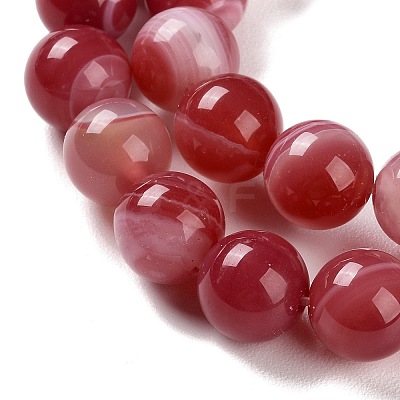 Natural Striped Agate/Banded Agate Beads Strands G-Z060-A01-C15-1