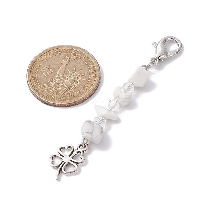 Synthetic White Howlite Pendants Decorations HJEW-JM01398-1