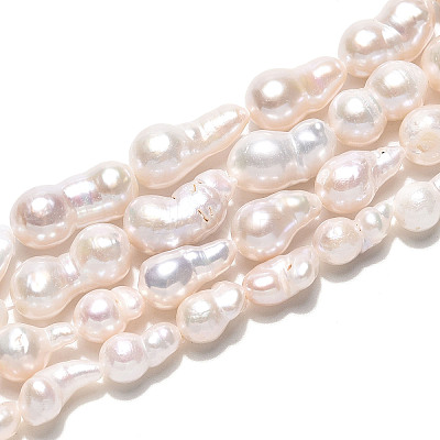 Natural Baroque Keshi Pearl Beads Strands PEAR-S020-F14-03-1