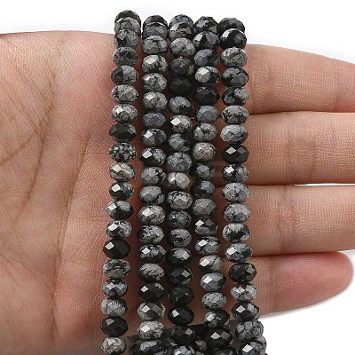 Natural Snowflake Obsidian Bead Strands G-D344-A13-1