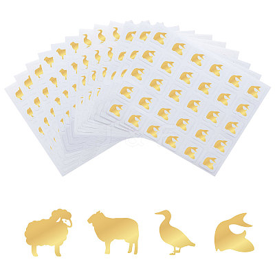 80 Sheets 4 Patterns PVC Waterproof Self-Adhesive Sticker Sets STIC-OC0001-10B-1