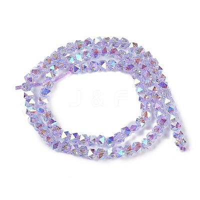 Electroplate Glass Beads Strands GLAA-Q105-02-1