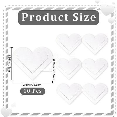 10Pcs PU Leather Heart Corner Protectors AJEW-CL0001-17B-1