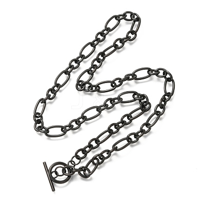 Unisex 304 Stainless Steel Figaro Chain Necklaces NJEW-H215-03EB-1