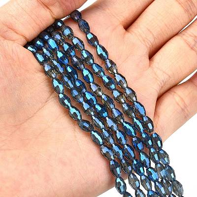 Electroplate Glass Beads Strands EGLA-J013-4X6mm-F34-1
