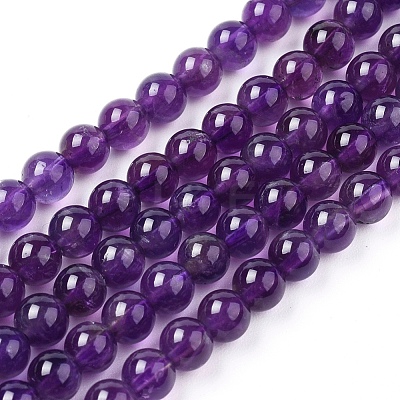 Natural Amethyst Beads Strands G-G099-4mm-2-1