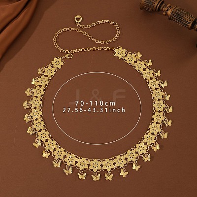 Ethnic Style Alloy Flower Link Chain Tassel Waist Body Chains FS-WG4F21D-02-1