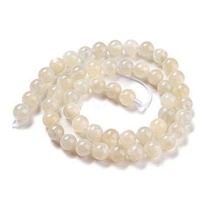 Natural White Moonstone Beads Strands G-I268-A-8mm-01-1