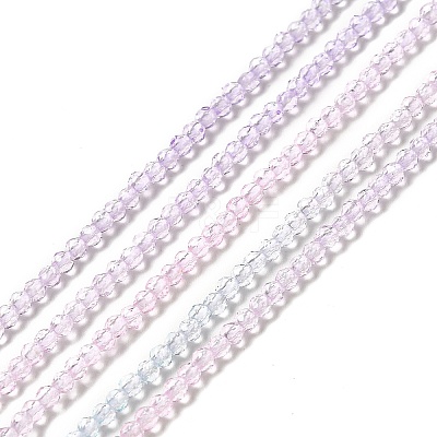 Transparent Gradient Color Glass Beads Strands GLAA-H021-01A-06-1