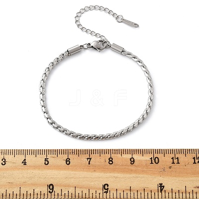 304 Stainless Steel Rope Chain Bracelets for Women LS-BJEW-Q051-04P-1