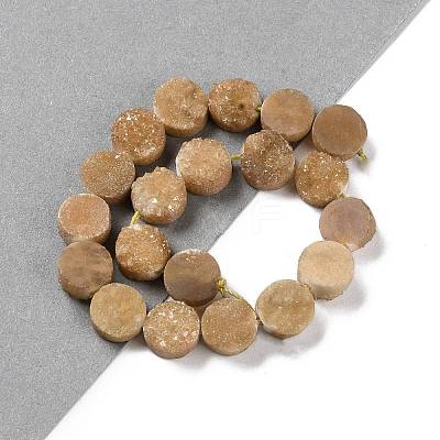 Electroplated Natural Druzy Agate Beads Strands G-M433-01H-1