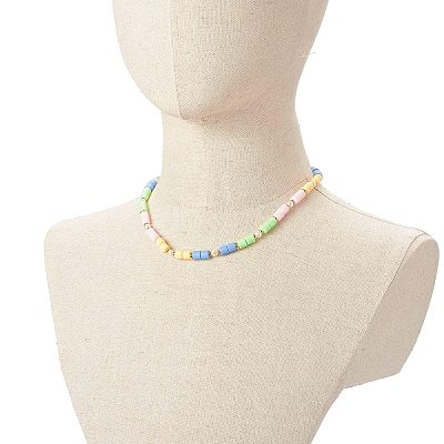 Polymer Clay Beaded Necklaces NJEW-JN03619-01-1