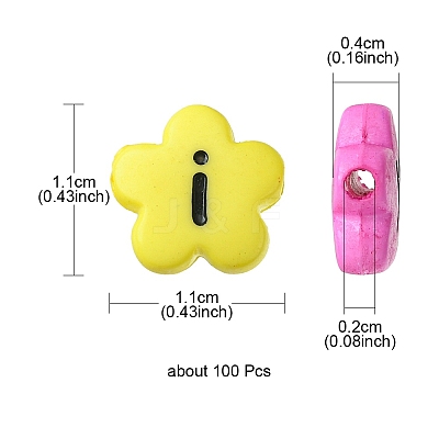 Opaque Acrylic Flower Horizontal Hole Beads SACR-YW0001-59-1