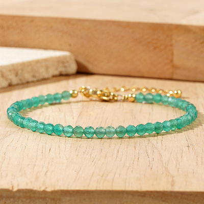 Natural Green Aventurine Beaded Bracelets for Women UZ0240-1