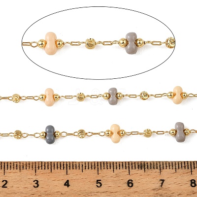 Handmade Brass Glass Beaded Chains GL-CBA1C06-08G-1