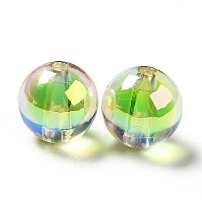Two Tone UV Plating Rainbow Iridescent Acrylic Beads TACR-D010-03A-05-1