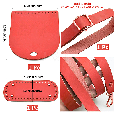 Handmade PU Leather Crochet Shoulder Bag Accessories Kits DIY-CL0002-52A-1