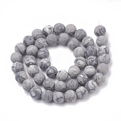 Natural Map Stone/Picasso Stone/Picasso Jasper Beads Strands X-G-T106-222-1