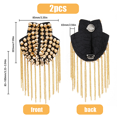 Fashionable Punk Style Chain Tassel Epaulettes DIY-WH0304-475G-1