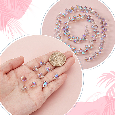 2Strands Electroplate Glass Beads Strands GLAA-GA0002-38A-1