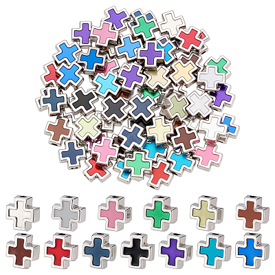 78Pcs 13 Colors Alloy Enamel Beads FIND-PH0026-52-1