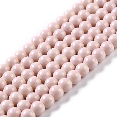 Painted Glass Beads Strands X-DGLA-S071-6mm-B12-1