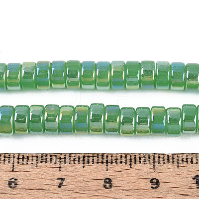 AB Color Plated Imitation Jade Glass Beads Strands GLAA-T026-3x6mm-J03-1