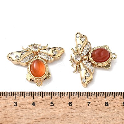 Brass Micro Pave Clear Cubic Zirconia Box Clasps KK-C075-43C-G-1