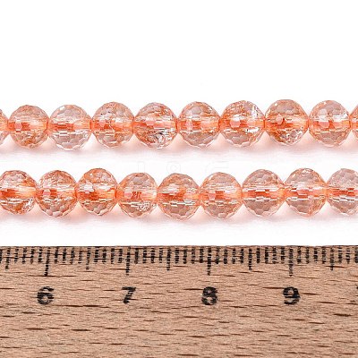 Dyed Transparent Crackle Glass Beads Strands GLAA-Q108-01A-A08-1