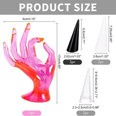 7Pcs 4 Style Acrylic Ring Displays RDIS-NB0001-08-1