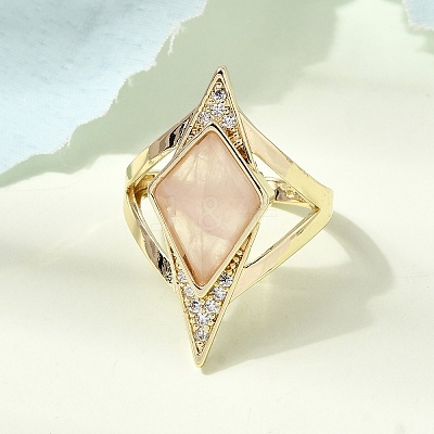 Brass Micro Pave Cubic Zirconia Cuff Rings for Women GG-CBA7610-11G-08-1