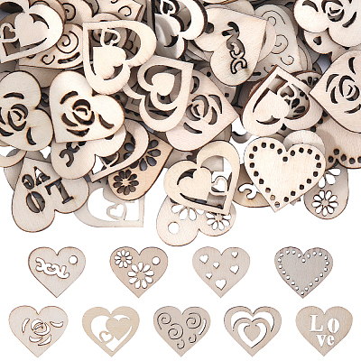 200Pcs Laser Cut Wood Shapes WOOD-SC0001-76-1