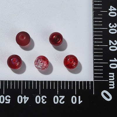 100Pcs Transparent Frosted Glass Beads Strands GLAA-CJ0002-05-1