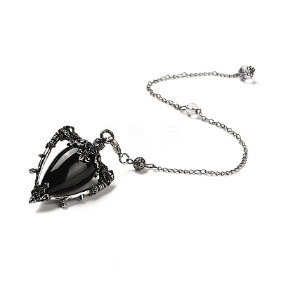 Natural Obsidian Triangle Dowsing Pendulum Pendants G-G022-01AS-07-1