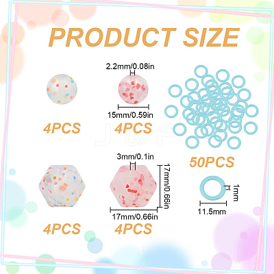 16Pcs 4 Styles Cornerless Cube & Round Silicone Knitting Needle Stoppers DIY-GO0001-91-1