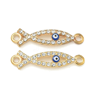 Alloy Blue Enamel Evil Eye Connector Charms ENAM-S003-03A-1