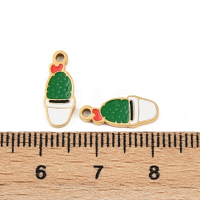 304 Stainless Steel Enamel Charms STAS-C137-03B-G-1