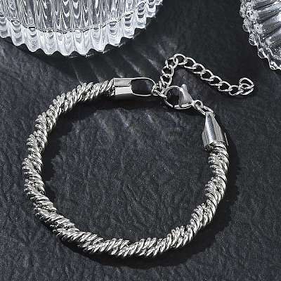 6MM 304 Stainless Steel Round Rope Chain Bracelets SA-CBA2696-25P-1