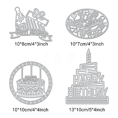Birthday Carbon Steel Cutting Dies Stencils DIY-DM0001-010MP-1