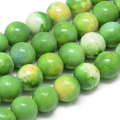Synthetic Ocean White Jade Beads Strands G-S254-6mm-C03-1