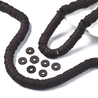 Flat Round Handmade Polymer Clay Beads CLAY-R067-10mm-38-1