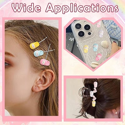 30Pcs 6 Colors Opaque Resin Cabochons FIND-YW0011-35-1