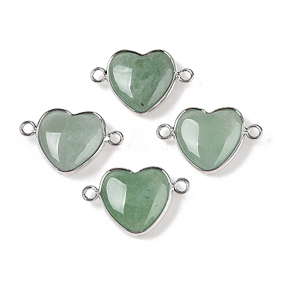Natural Green Aventurine Love Heart Pendants G-T138-205I-P-1