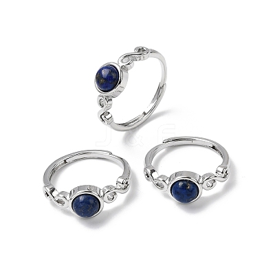 Natural Lapis Lazuli Finger Rings RJEW-A084-04P-10-1
