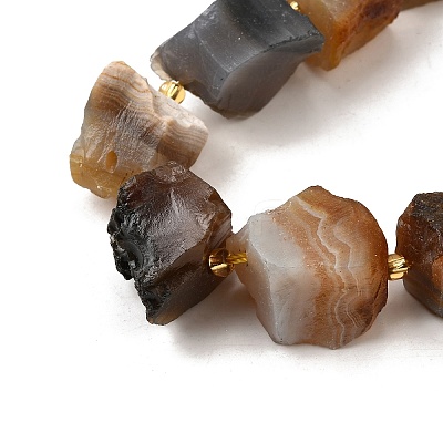 Raw Rough Natural Grey Agate Beads Strands G-Z087-B20-1
