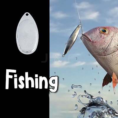 60Pcs 10 Style Teardrop & Horse Eye & Oval Iron Fishing Lures DIY-FH0005-25-1