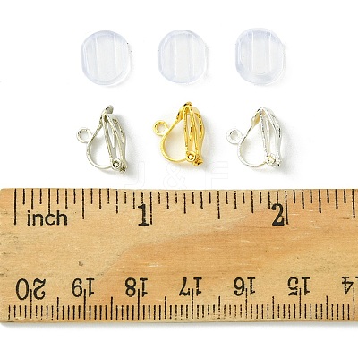 12Pcs 3 Colors Brass Clip-on Earring Findings KK-FS0001-33-1