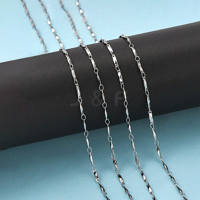 Tarnish Resistant 304 Stainless Steel Bar Link Chains CHS-K001-76-1