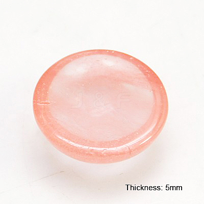 Cherry Quartz Glass Cabochons G-H1596-FR-12mm-21-1